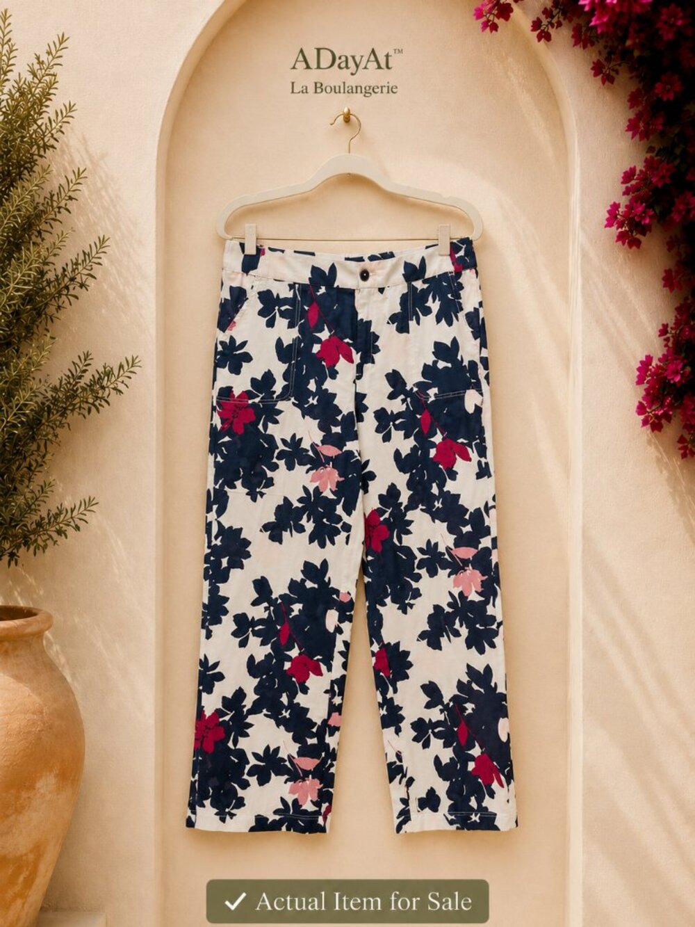 Linen Floral Summer Straight Crop Pants XXL Coastal Resort Liz Claiborne